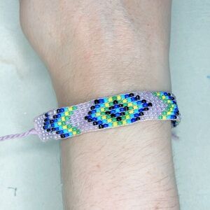 4066. Seed Bead Pink Colorful Beaded Friendship Bracelet